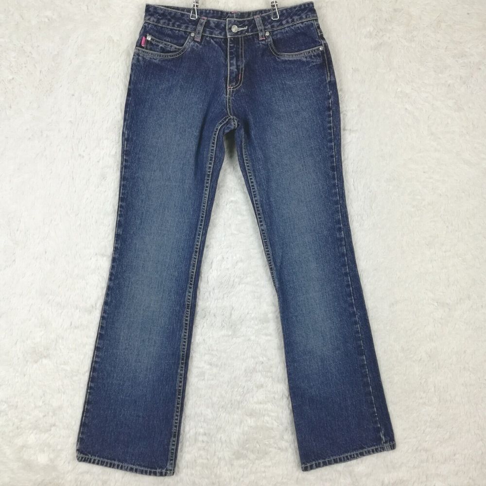 Fox Racing Womens Jeans Boot Cut Blue Denim Medium‎ Wash Mid Rise Juniors 3